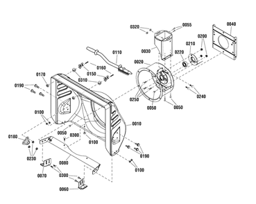 Auger Housing Group Diagram and Parts List for 824LD 1696154-01 Briggs and Stratton Snow Blower